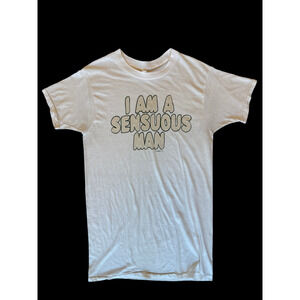 Vintage 1974 “I Am a Sensuous Man” T-Shirt – Rare Graphic Tee Single Stitch